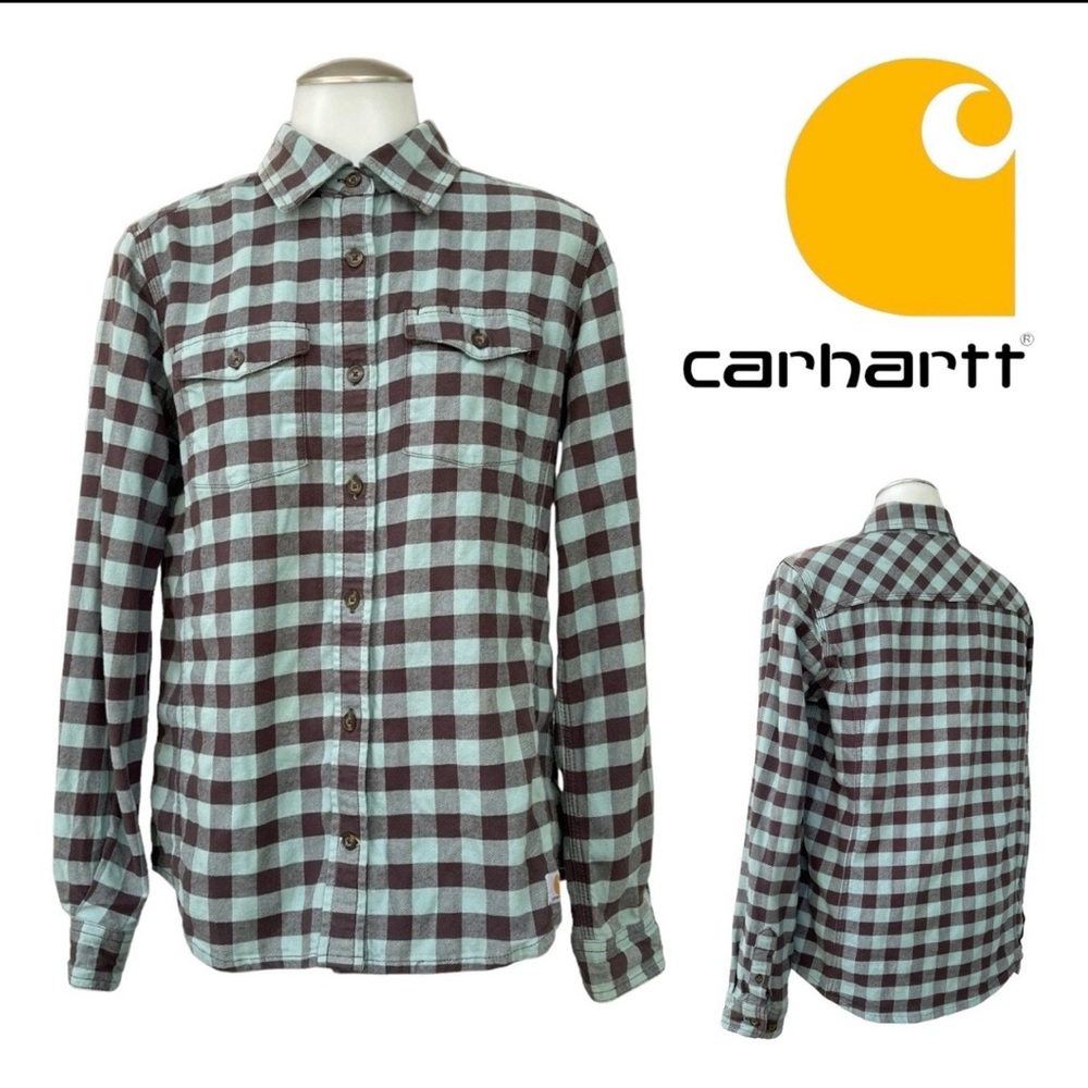 Carhartt Women’s Size M 8/10 Button Down Long Sleeve Flannel Shirt